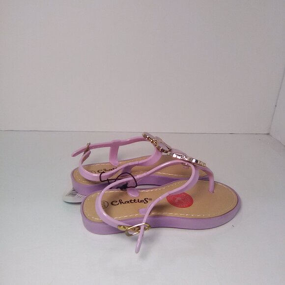 Chatties Toddler/Girls Flat Sandals Flip/Flops Color Purple/Tan Size 11/… - Picture 3 of 8